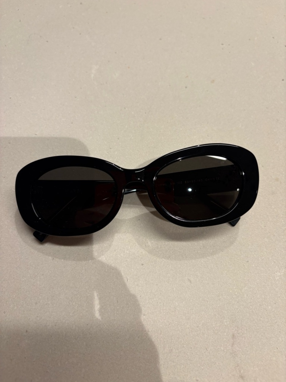 Warby Parker (Carmel) Black Oval Sunglasses for Women